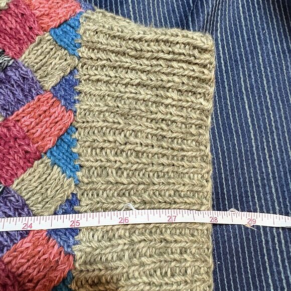 Northern Isles Grandpa Sweater M Hand Knit Argyle Retro Y2K Preppy Fall Layer - Picture 6 of 7